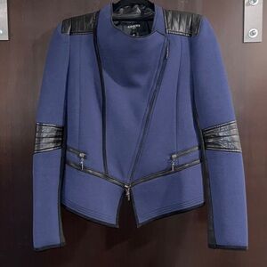 COMME USA Navy and Black Asymmetrical Jacket Size M
